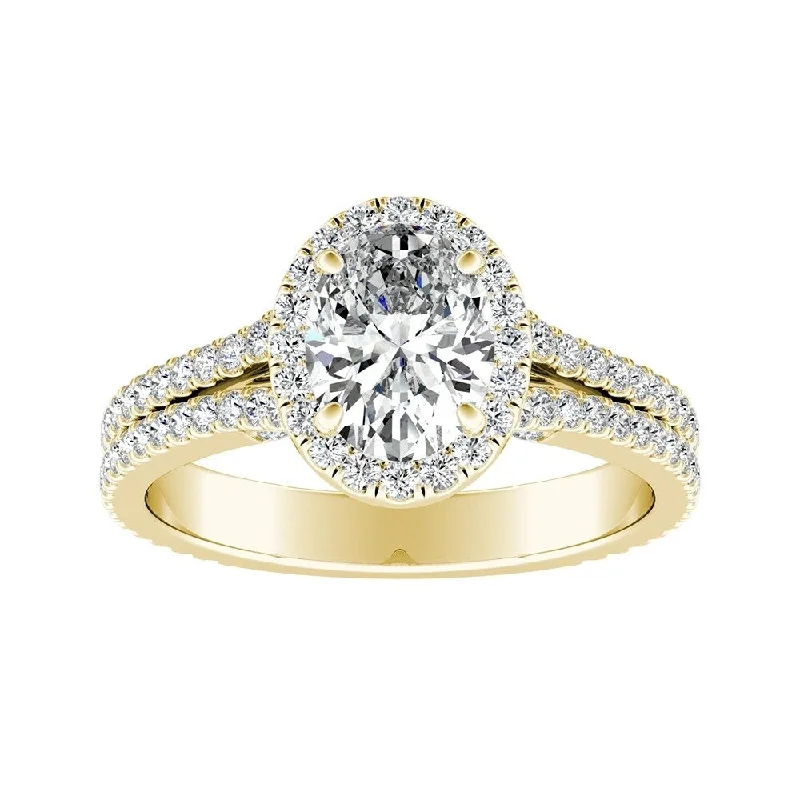 Root curl ring-Auriya 14k Gold 1 1/3ctw Oval-cut Halo Diamond Engagement Ring (I-J, I1-I2)