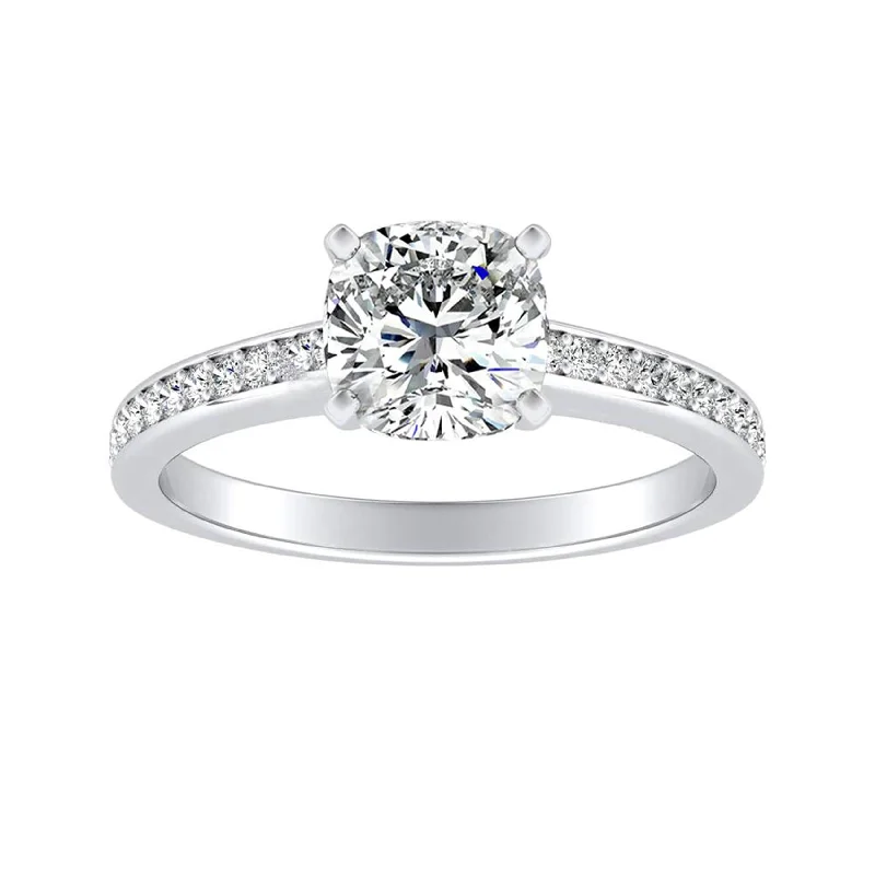 Braided cord ring-Auriya 3/4ct Cushion-cut Moissanite and Diamond Engagement Ring 14k Gold 1/6ct TDW