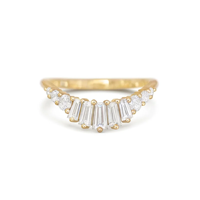 Mystic glow ring-Baguette & Round Contour Band