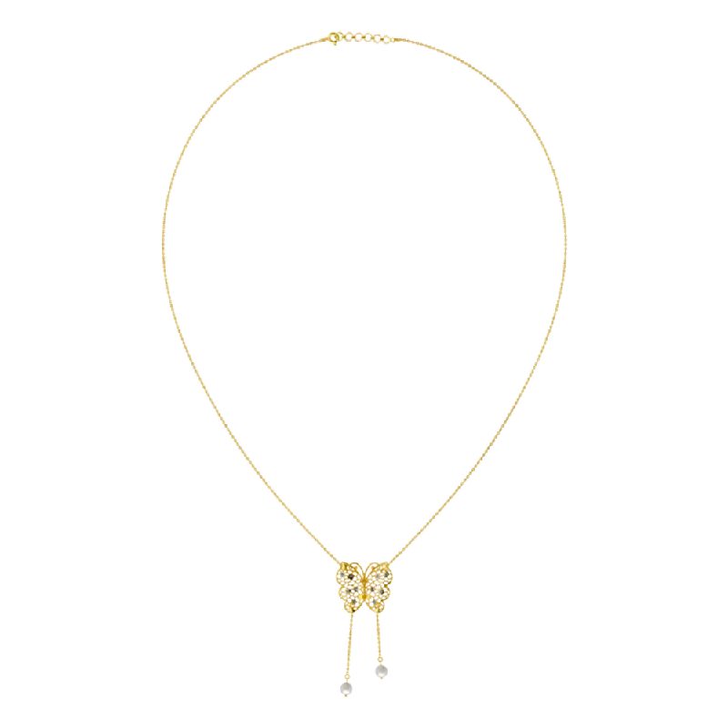 Polished finish necklace-Beautiful Diamond Gold Necklace For Women