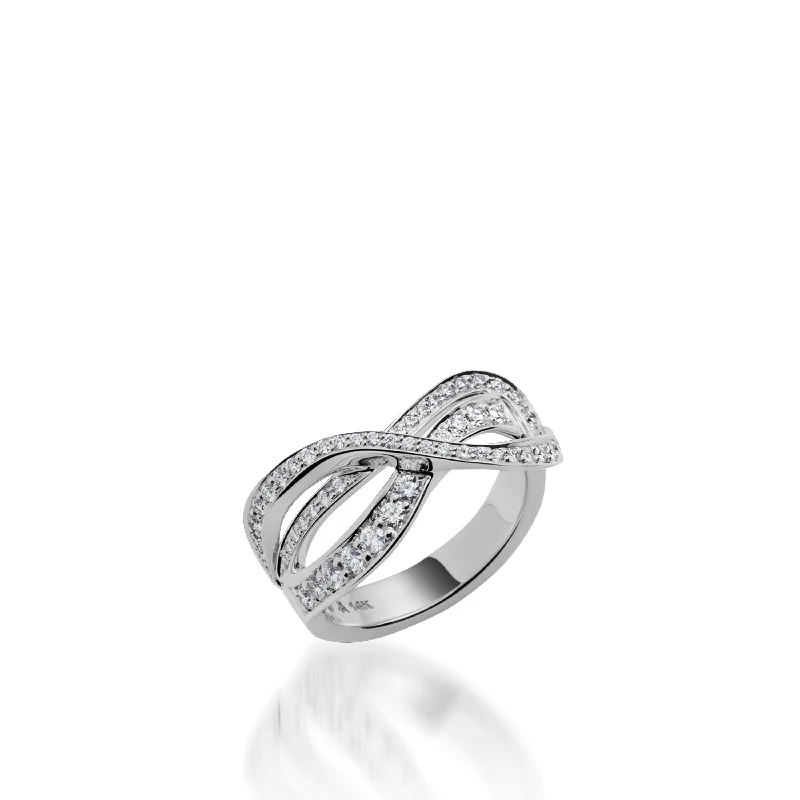 Etched wedding ring-Bellagio Small Diamond Pave Ring