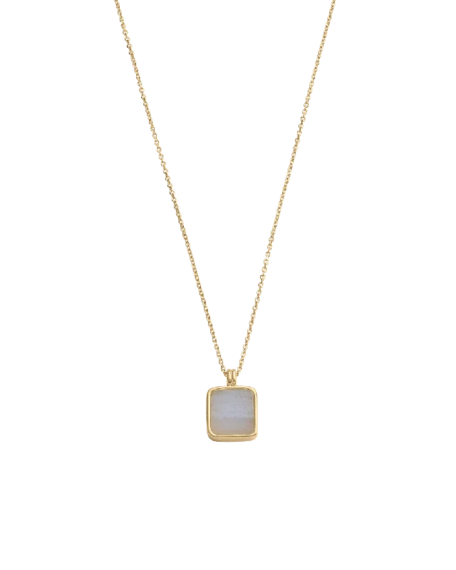 Rye stalk necklace-BLUE LACE AGATE PENDANT NECKLACE (18K GOLD VERMEIL)