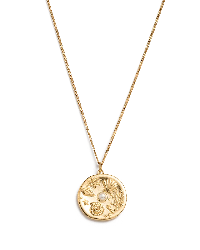 Fin tip necklace-BY THE SEA COIN NECKLACE (18K GOLD VERMEIL)