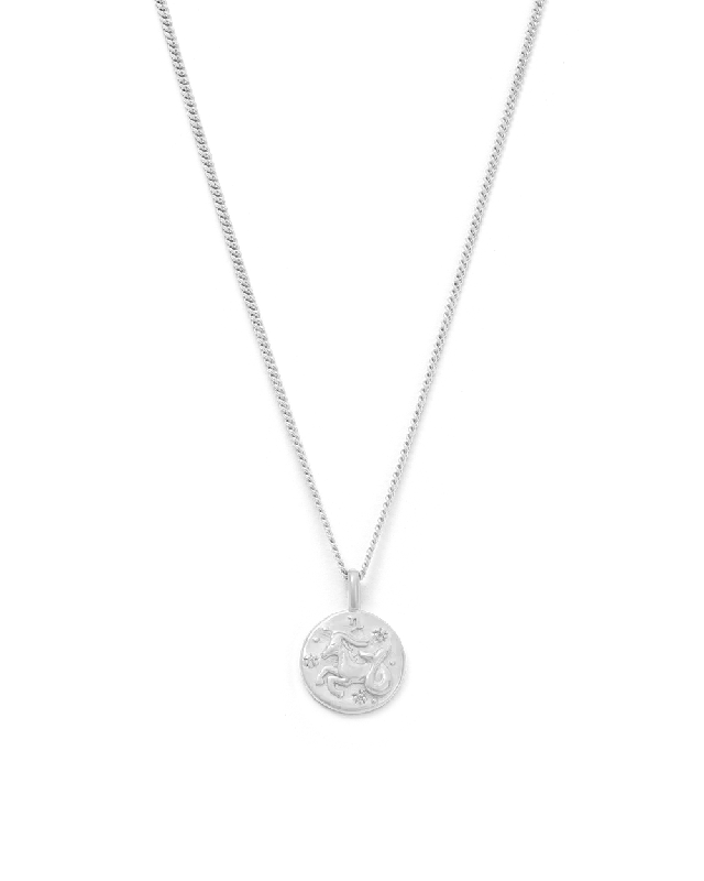 Worn patina necklace-CAPRICORN PETITE ZODIAC NECKLACE (STERLING SILVER)