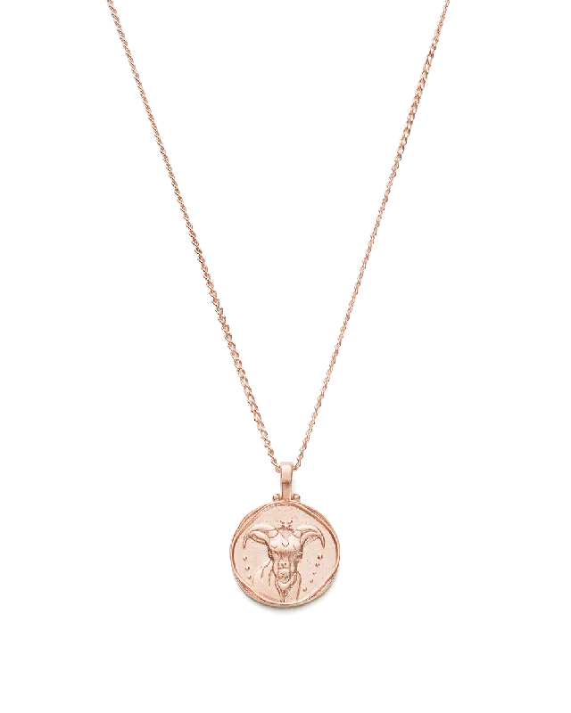 Antique twist necklace-CAPRICORN ZODIAC NECKLACE (18K ROSE GOLD VERMEIL)