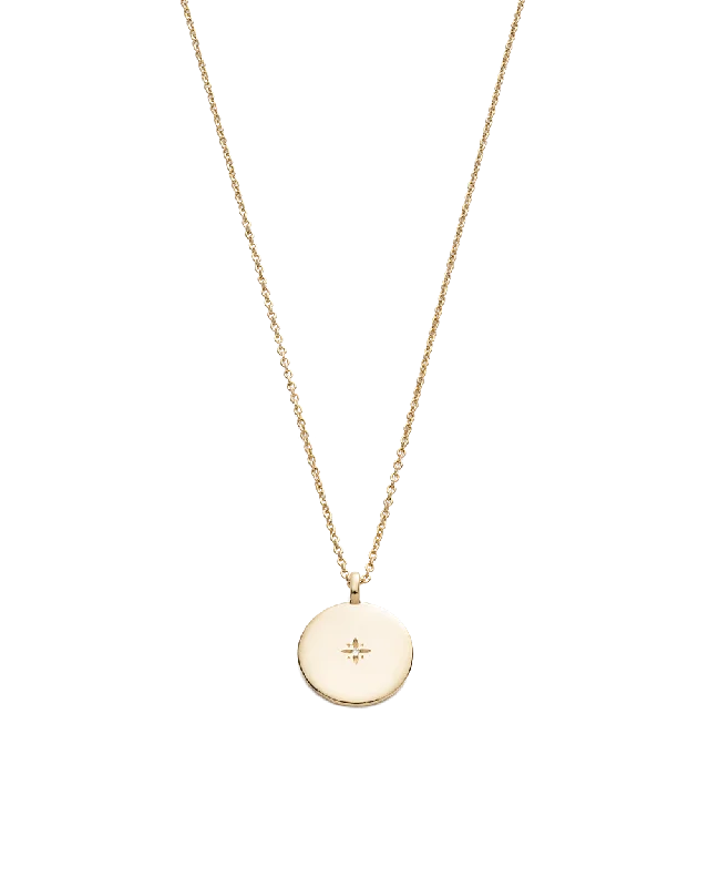 Cedar nut necklace-CLASSIC CIRCLE DIAMOND NECKLACE (9K GOLD)