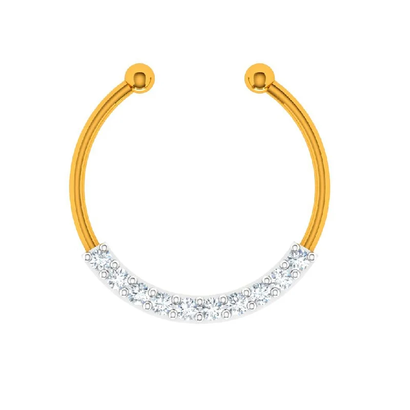 Bamboo braid necklace-Classic Timeless Gold Diamond Nose Ring