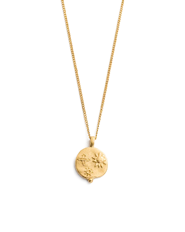 Zinc forged necklace-DESERT SUN COIN NECKLACE (18K GOLD VERMEIL)