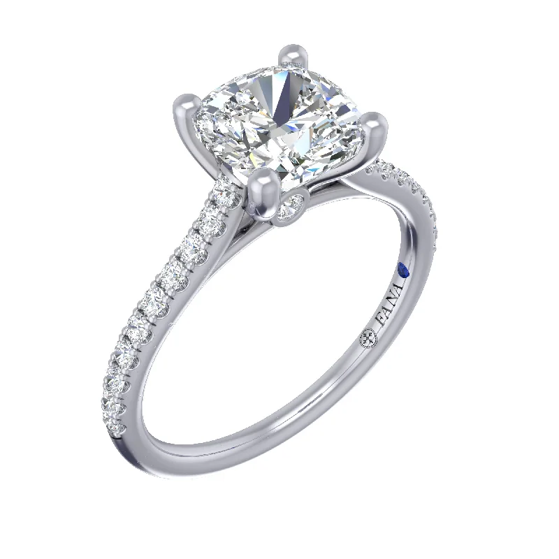 Summit ridge ring-Diamond Lined Cathedral Band Engagement Ring