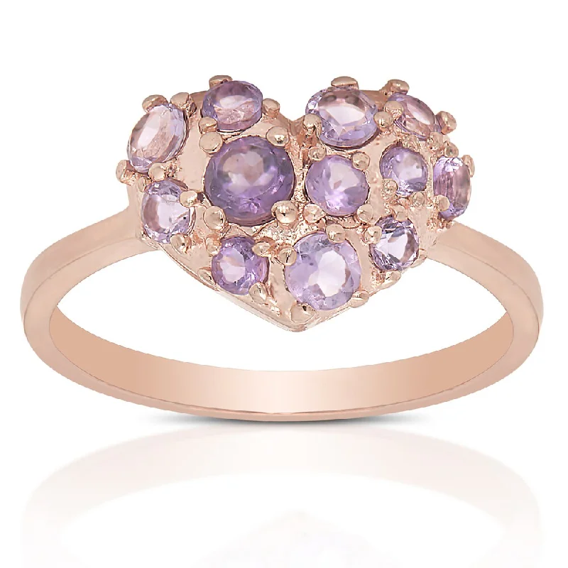 Vine twist ring-Dolce Giavonna Gold Over Sterling Silver Amethyst Gemstone Ring