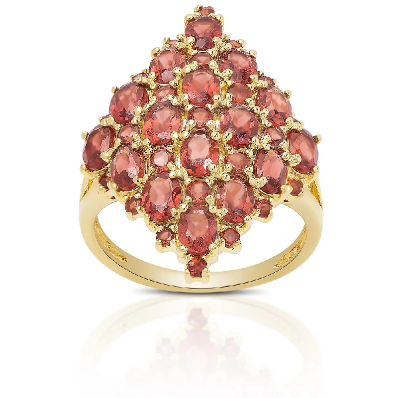 Reclaimed relic ring-Dolce Giavonna Gold Over Sterling Silver Gemstone Cluster Ring