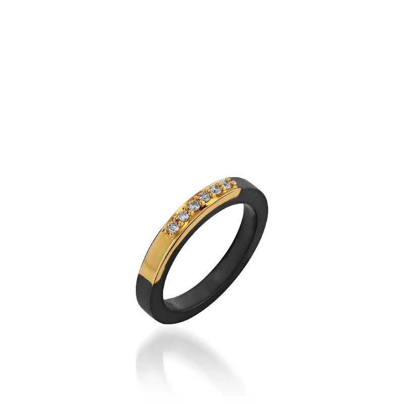 Gritty grain ring-Duplex Pave Ring