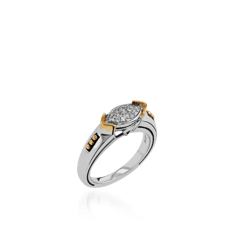 Raw gem ring-Elixir Small Stack Pave Diamond Ring