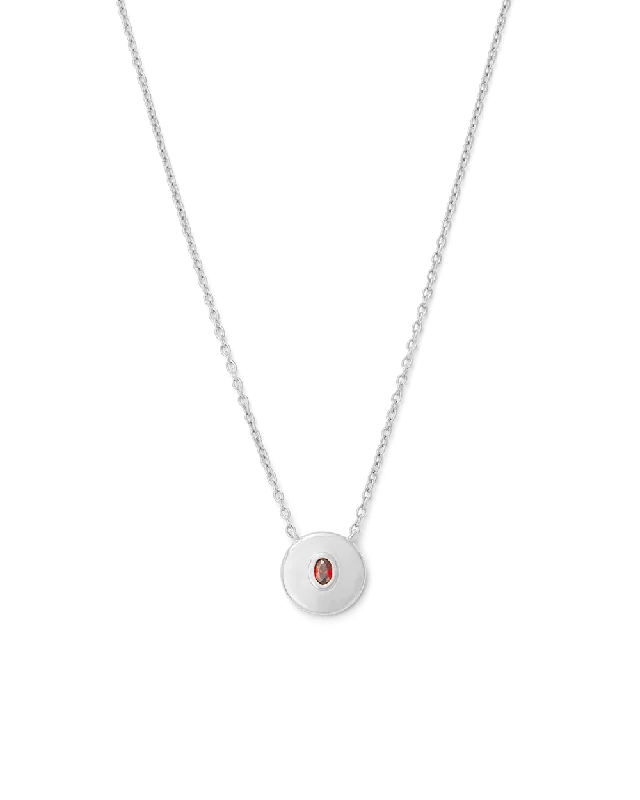 Crimped rim necklace-EMBER NECKLACE (STERLING SILVER)