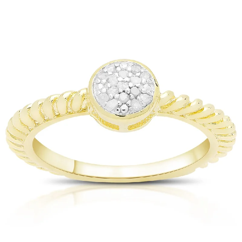 Zinc forged ring-Finesque Gold Over Sterling Silver 1/10ct TDW Diamond Circle Ring