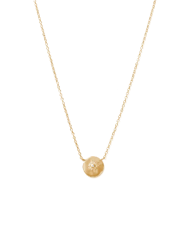 Notched edge necklace-FOLLOW THE SUN TOPAZ NECKLACE (18K GOLD VERMEIL)