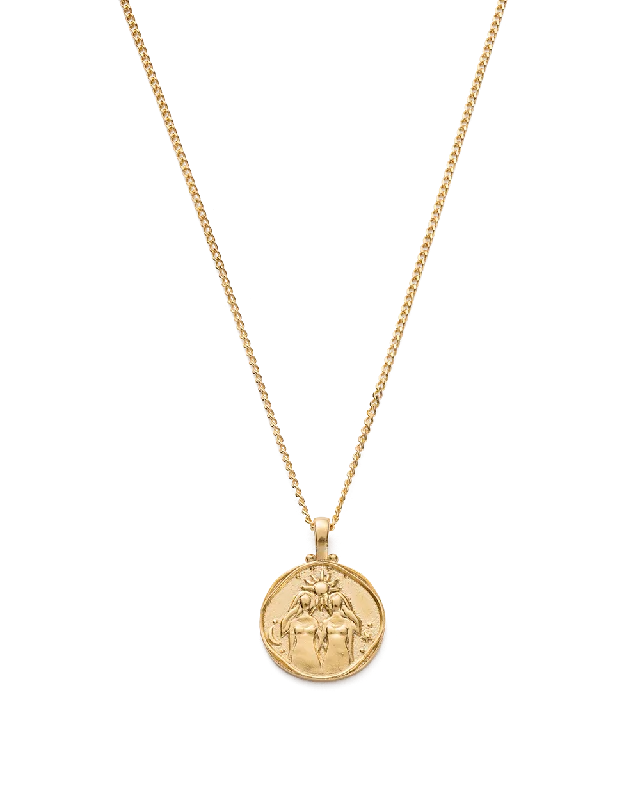 Maple grain necklace-GEMINI ZODIAC NECKLACE (18K GOLD VERMEIL)