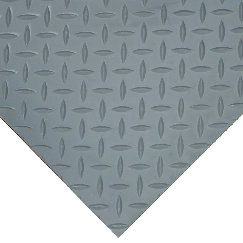 Sweeping edge ring-Goodyear Diamond-Plate Rubber Flooring -- 3.5mm x 36" x 4ft - Dark Gray - 36x48