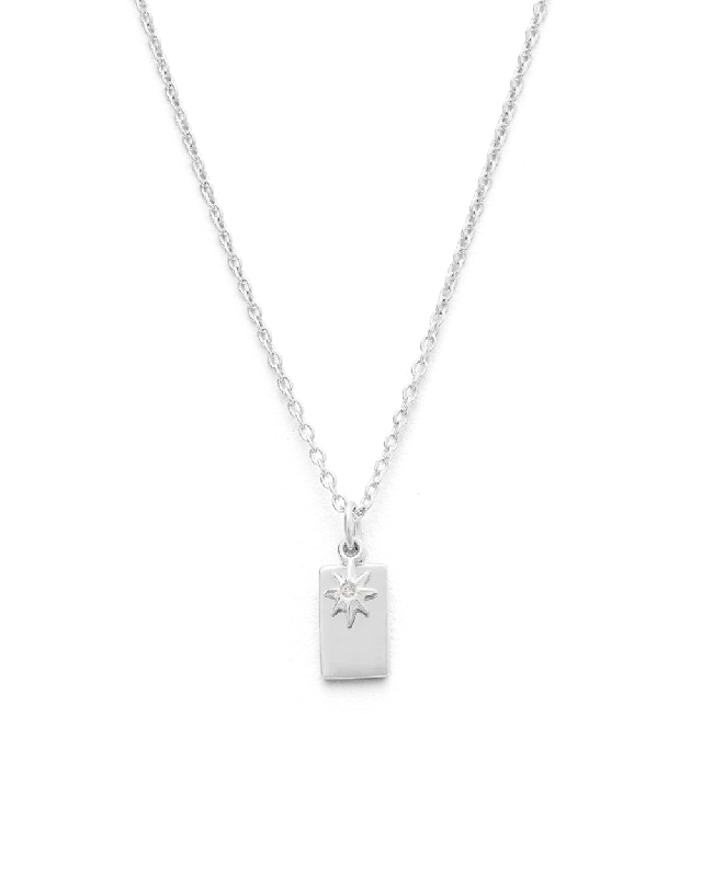 Tinted gem necklace-GUIDING STAR NECKLACE (STERLING SILVER)