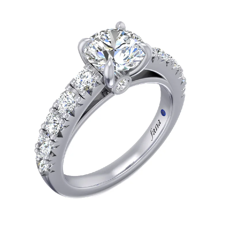 Orbit swirl ring-Handset French Pave Diamond Engagement Ring