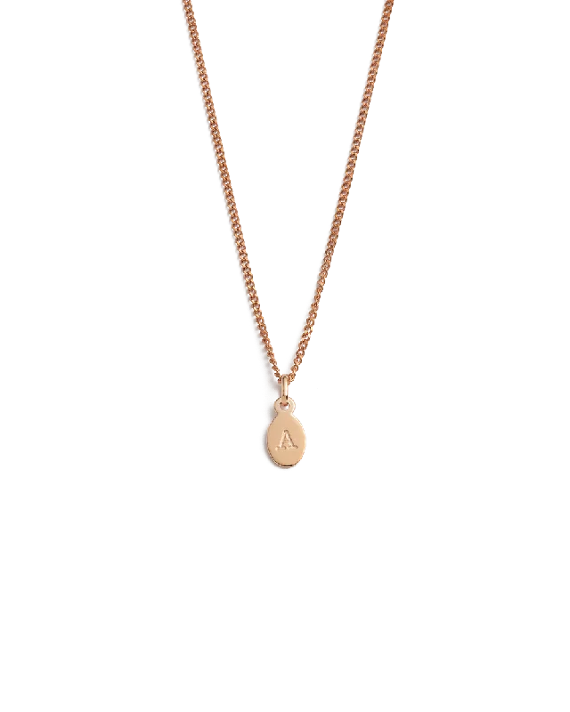 Fin tip necklace-INITIAL NECKLACE A-Z (18K ROSE GOLD VERMEIL)