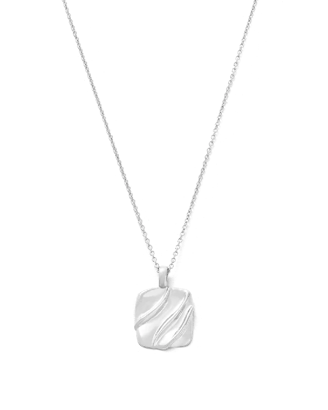 Maple grain necklace-INTERTWINE SQUARE NECKLACE (STERLING SILVER)