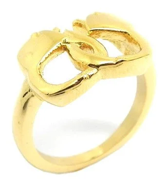 Steel band ring-Ladies 18 Kt Gold Plated Handcuff Ring