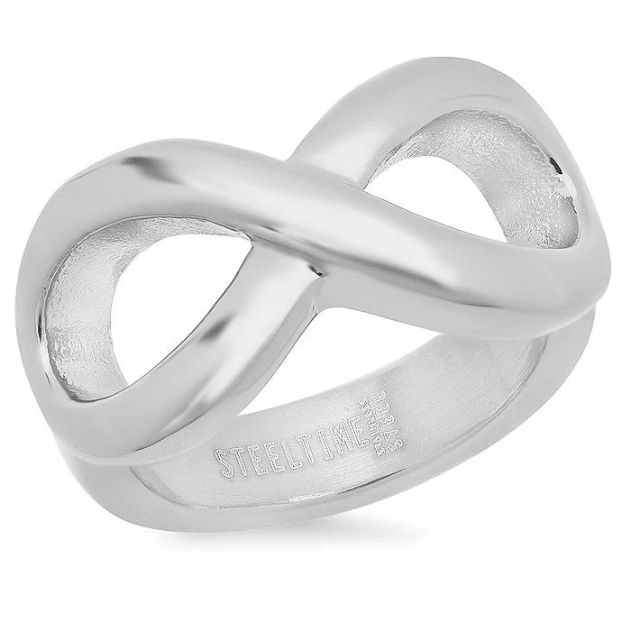 Pocked edge ring-Ladies 18 KT Stainless Steel Plated Infinity Ring