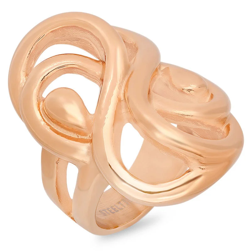 Creek pebble ring-Ladies 18 KT Rose Gold Plated Ring