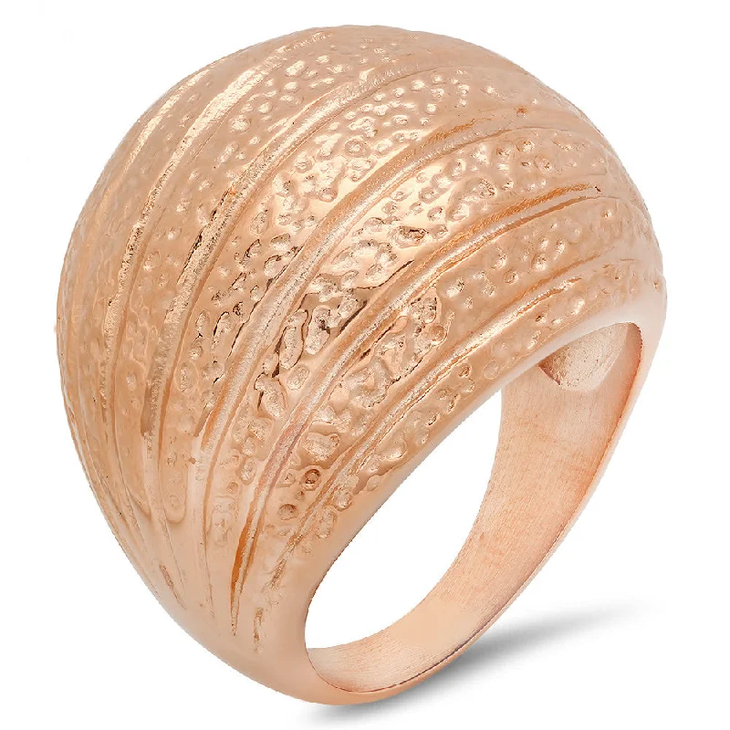 Braided cord ring-Ladies 18k Rose Gold Plated Stainless Steel Ring