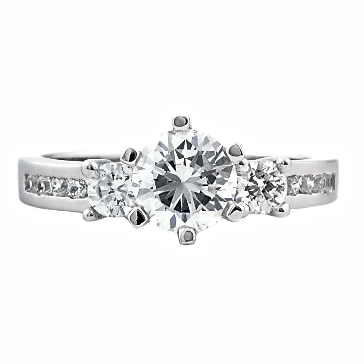 Fossil shard ring-Lakoda E: PPF 1.04ct Russian Ice Diamond CZ Engagement Band Ring