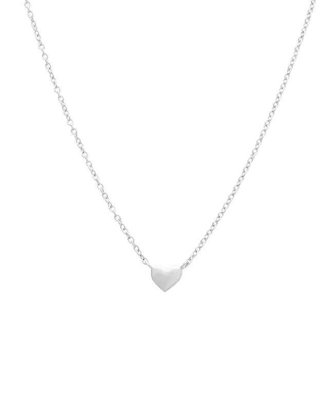 Nonagon stone necklace-L'AMOUR HEART NECKLACE (STERLING SILVER)