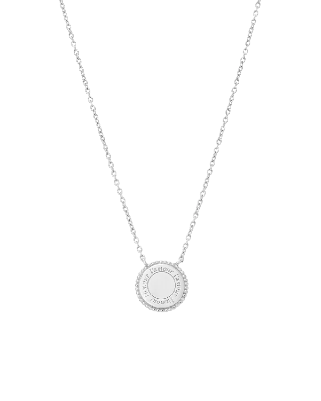 Narrow bezel necklace-L'AMOUR NECKLACE (STERLING SILVER)