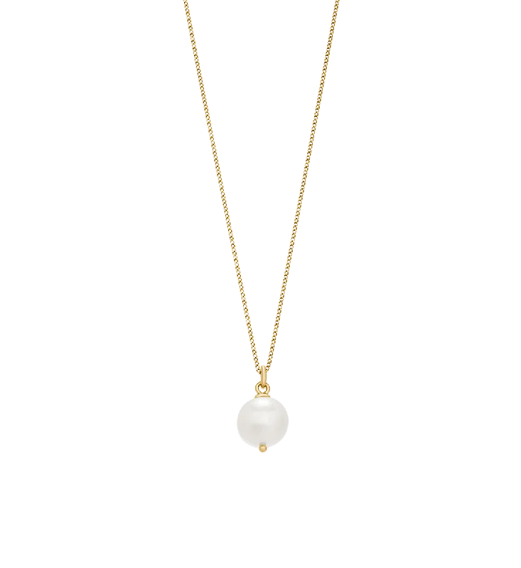 Linen weave necklace-LARGE FRESHWATER PEARL NECKLACE (18K GOLD VERMEIL)