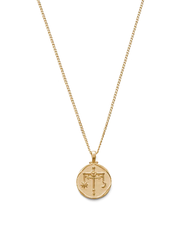 Rippled chain necklace-LIBRA ZODIAC NECKLACE (18K GOLD VERMEIL)