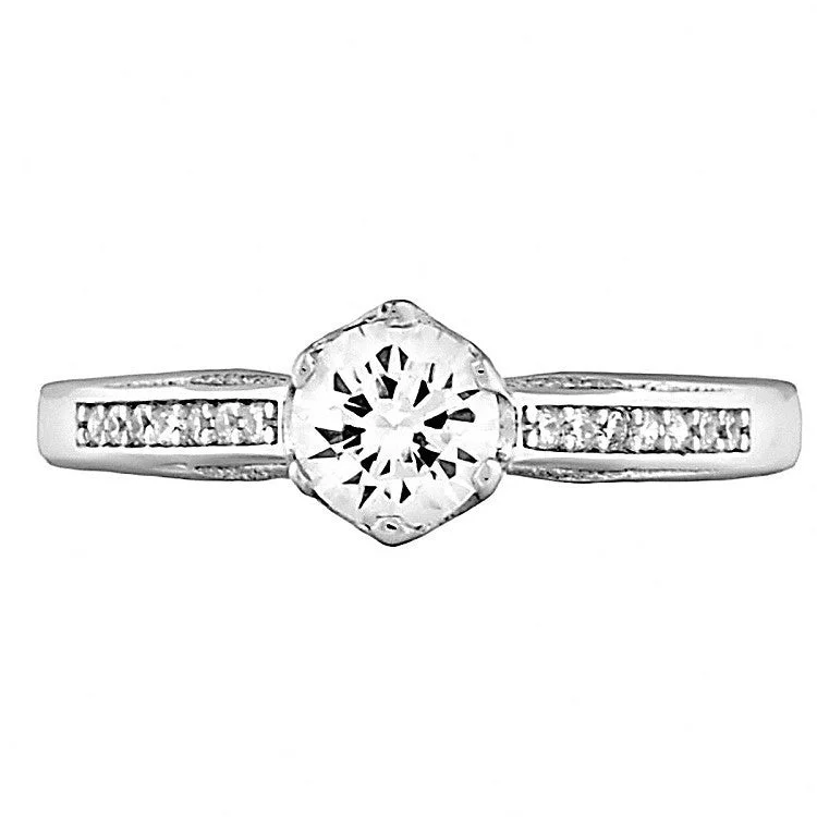 Woven twist ring-Lilly: 0.96ct Brilliant-cut Russian IOF CZ Engagement Promise Ring 316