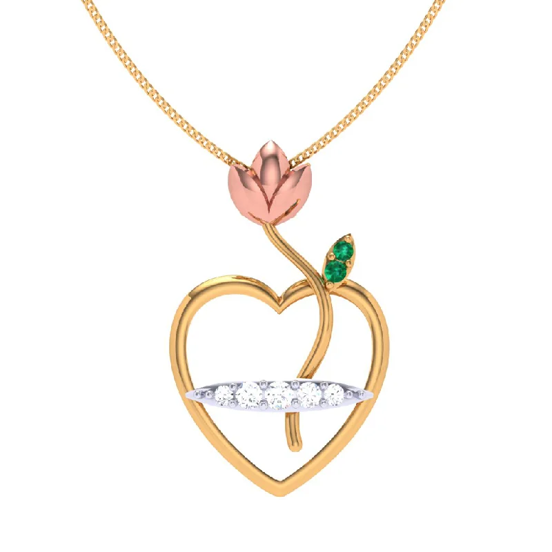 Kite zircon necklace-Lotus Love Diamond Pendant