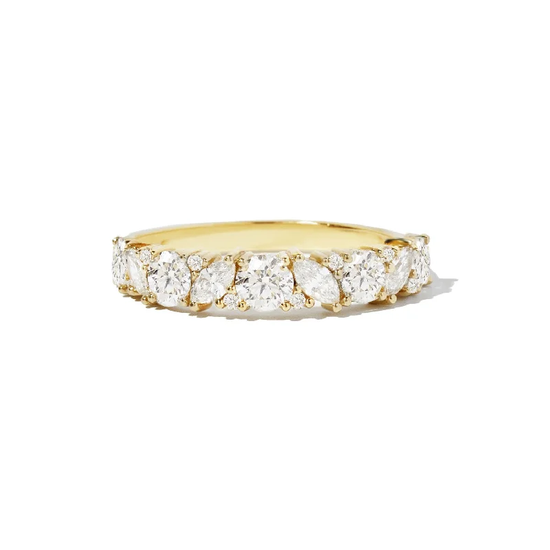 Edwardian bend ring-Luxe Marquise Diamond Mosaic Confetti Band