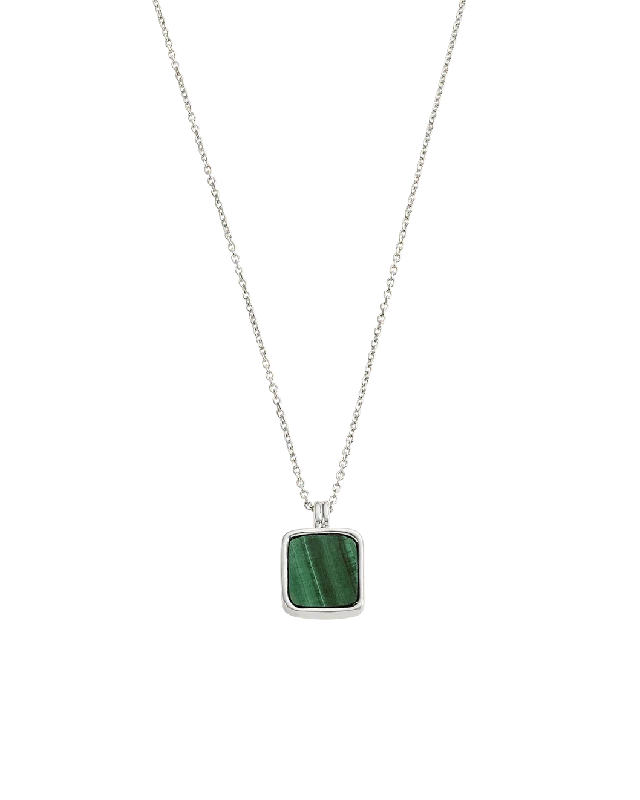 Apex gem necklace-MALACITE PENDANT NECKLACE (STERLING SILVER)