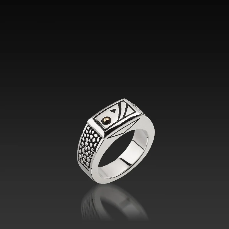 Woven twist ring-Matrix Signet Ring