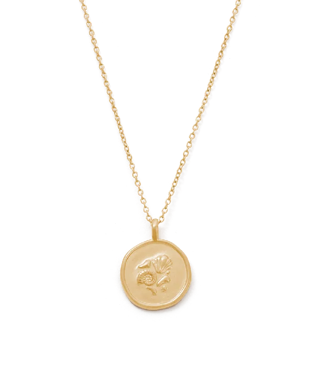 Sunken ridge necklace-MEMOIR COIN NECKLACE (18K GOLD VERMEIL)