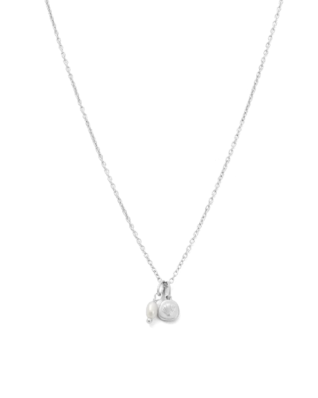 Tulip bud necklace-MEMOIR PEARL NECKLACE (STERLING SILVER)