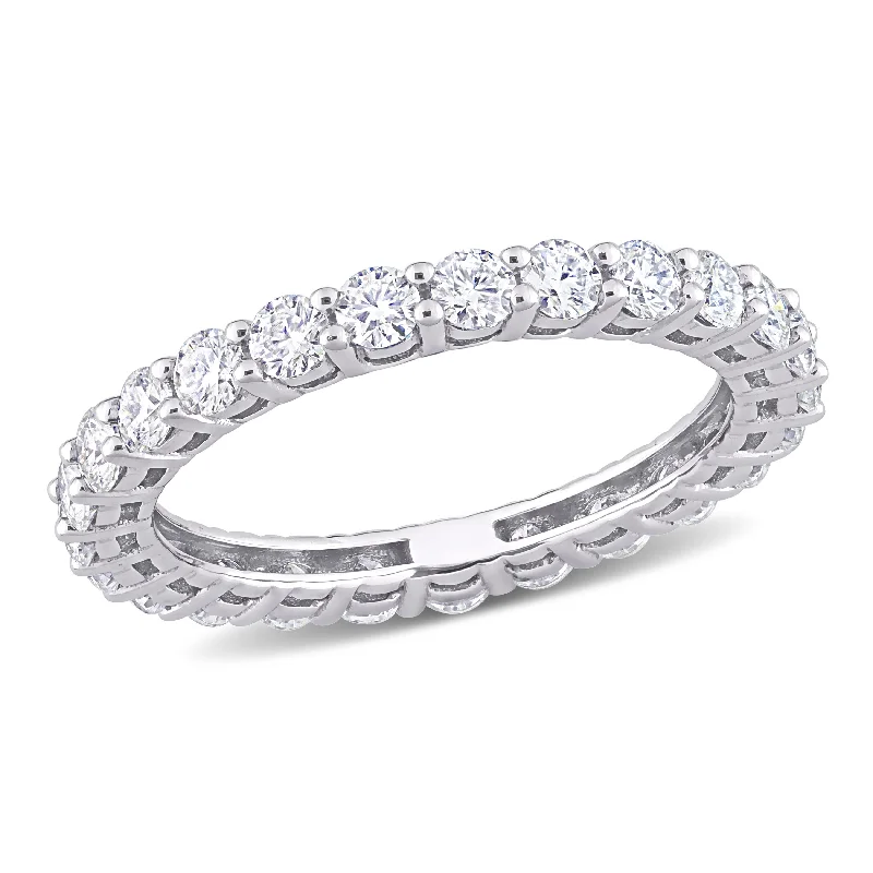 Micro shard ring-Miadora 1 1/2ct DEW Moissanite Stackable Full-Eternity Band Ring in 10k White Gold