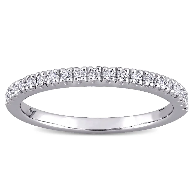 Prairie stalk ring-Miadora 1/5ct DEW Moissanite Stackable Anniversary Wedding Band in 10k White Gold