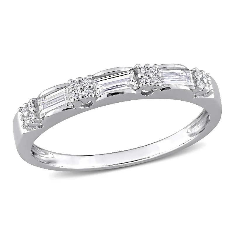 Jute braid ring-Mimi & Max 1/2ct DEW Created Moissanite Anniversary Ring in Sterling Silver