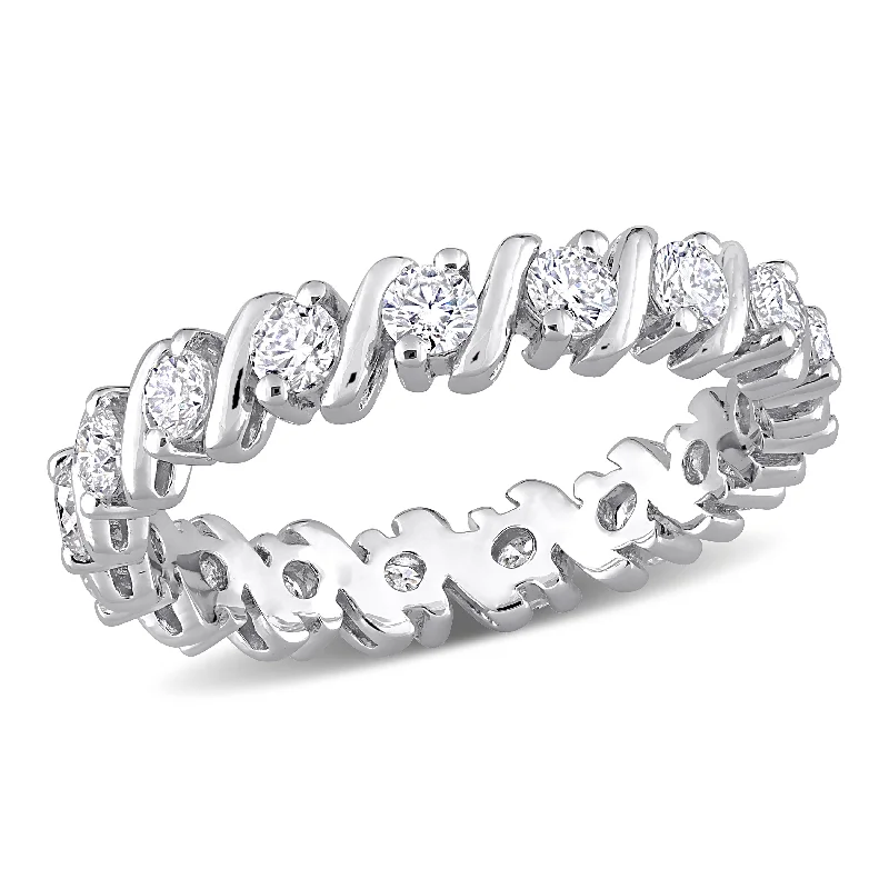 Carved ridge ring-Mimi & Max 1ct DEW Created Moissanite Eternity Band in Sterling Silver