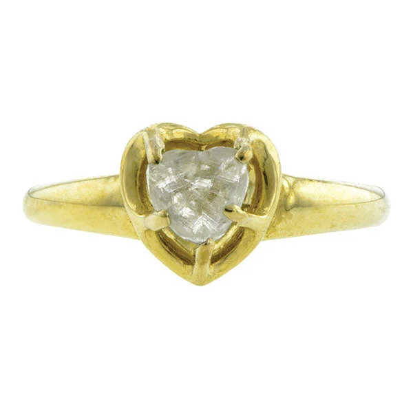 Vermilion topaz ring-Natural Heart Shaped Diamond Crystal Ring- Heirloom by Doyle & Doyle