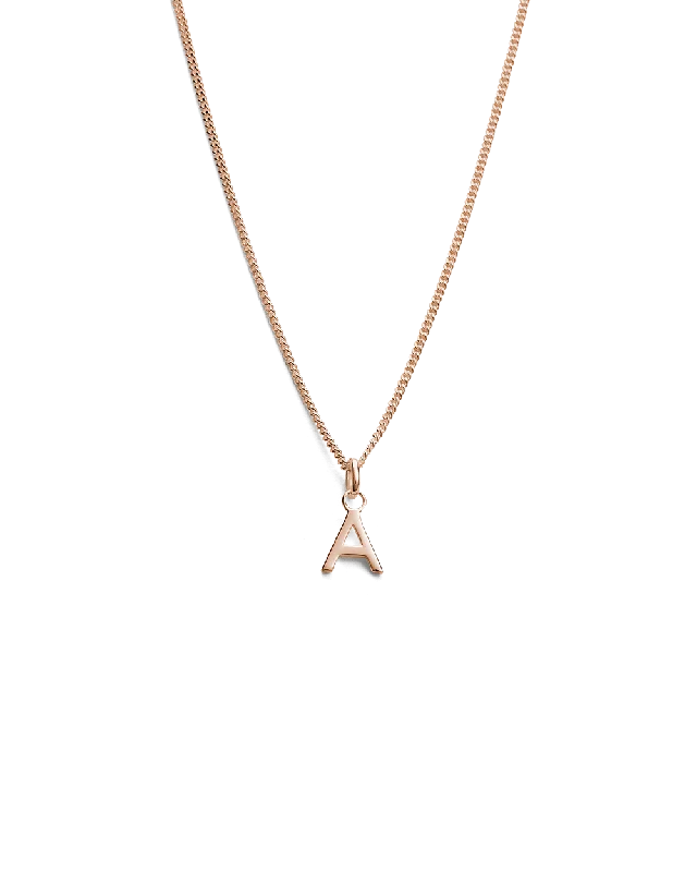 Tidal ripple necklace-OUTLINE INITIAL NECKLACE A-Z (18K ROSE GOLD VERMEIL)