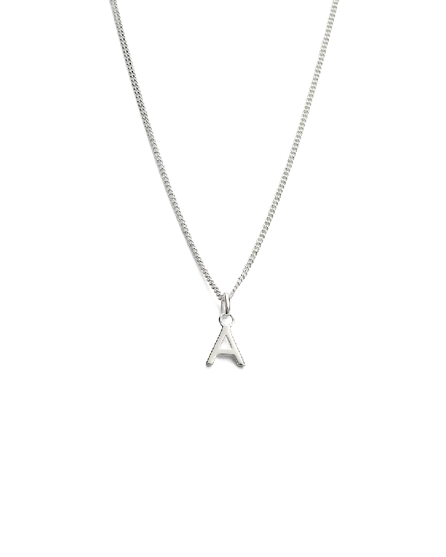 Ocean ridge necklace-OUTLINE INITIAL NECKLACE A-Z (STERLING SILVER)