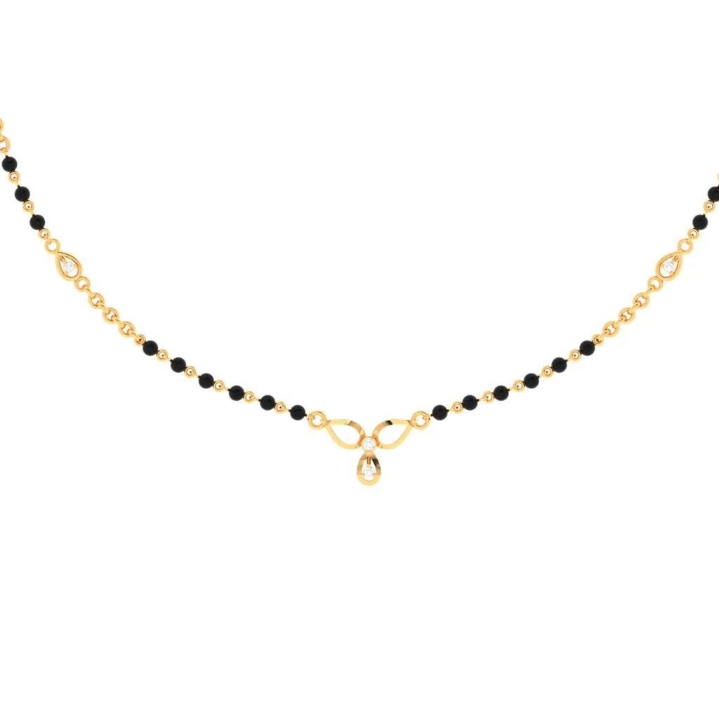 Antique twist necklace-Pc Chandra Presents 18k Sleek Diamond Mangalsutra For Women